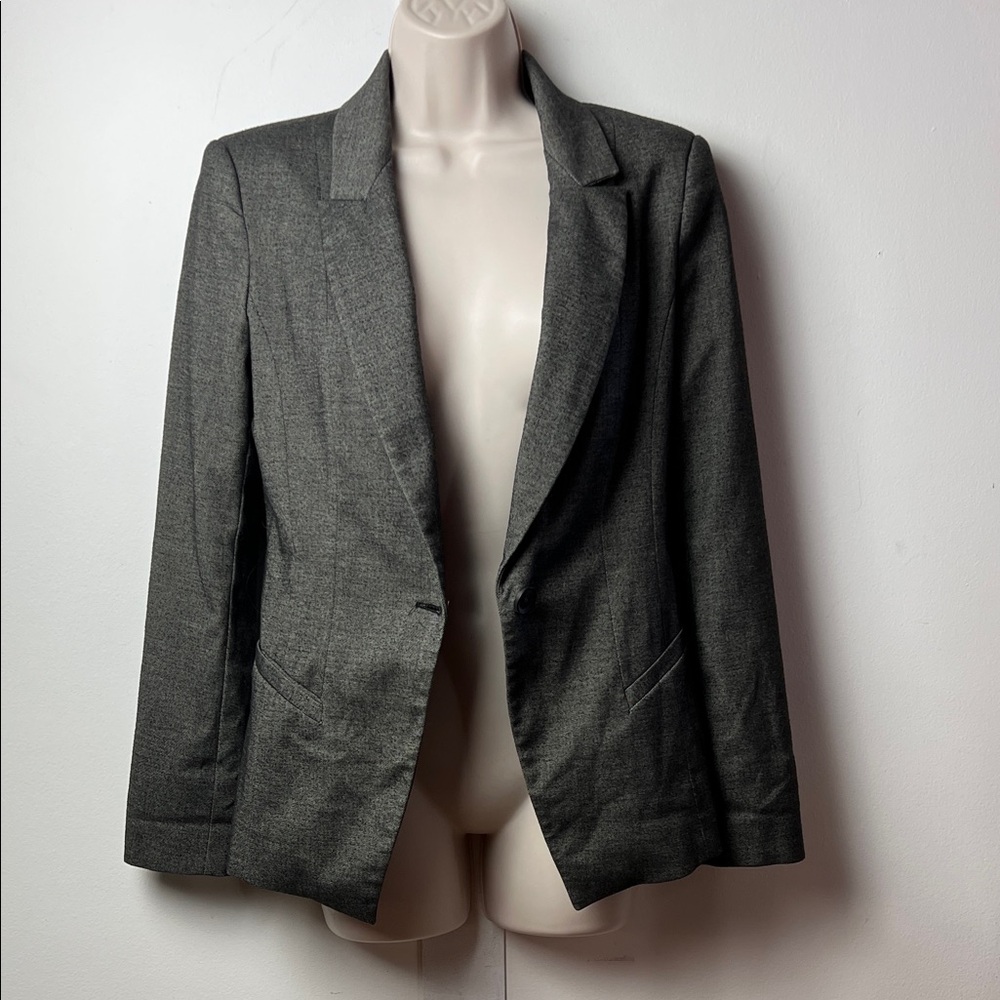 Zara Classic Gray Women's Buttoned Fitted Blazer